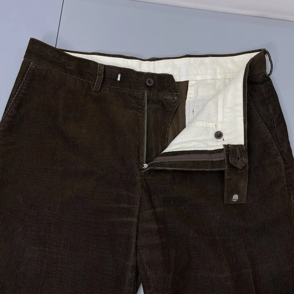 Vintage Polo Ralph Lauren Preston Corduroy Pants Wide Leg Preppy Brown Men 36x27